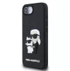 Karl Lagerfeld 3D Rubber Karl and Choupette Apple iPhone 17e / iPhone 16e hátlap tok, fekete