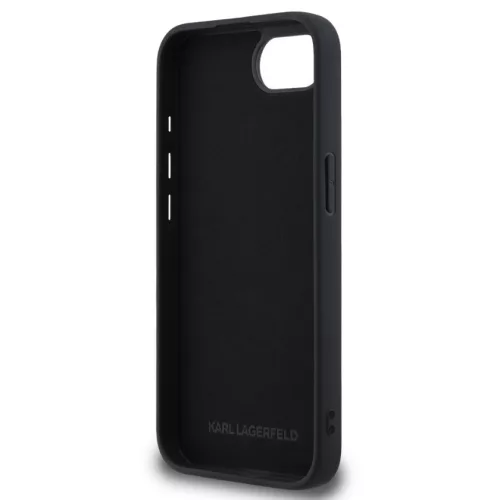Karl Lagerfeld 3D Rubber Karl and Choupette Apple iPhone 17e / iPhone 16e hátlap tok, fekete