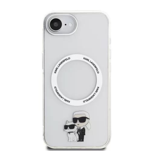 Karl Lagerfeld PU Saffiano Karl and Choupette Apple iPhone 17e / iPhone 16e hátlap tok, átlátszó