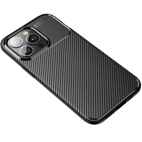 Forcell Carbon Premium Xiaomi Redmi Note 14 Pro 5G karbon mintás szilikon tok, fekete