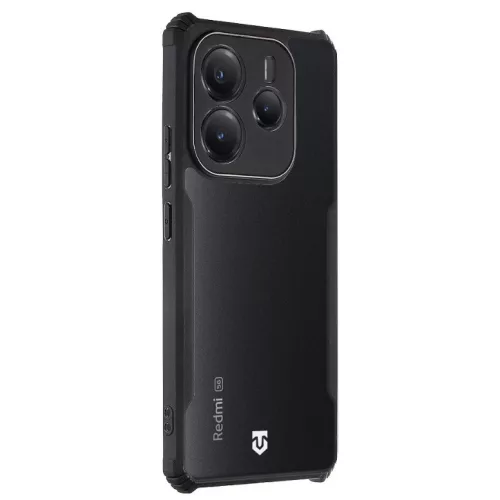 Tactical Quantum Stealth Xiaomi Redmi Note 14 5G hátlap tok, átlátszó/fekete