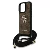 Guess PU 4G Metal Logo Crossbody Strap iPhone 16 Pro hátlap tok, barna