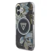 Guess IML Glitter Magnolia and Triangle Logo iPhone 16 MagSafe hátlap tok, fekete