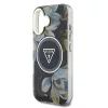 Guess IML Glitter Magnolia and Triangle Logo iPhone 16 MagSafe hátlap tok, fekete