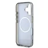 Guess IML Glitter Magnolia and Triangle Logo iPhone 16 MagSafe hátlap tok, fekete