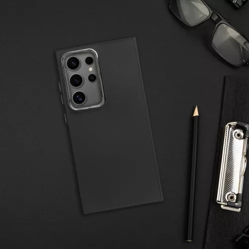 Frame Samsung Galaxy S25 Edge közepesen ütésálló tok kameravédő kerettel, fekete