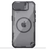 Nillkin Iceblade Prop Apple iPhone 17e / iPhone 16e mágneses szilikon tok, fekete-átlátszó