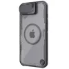 Nillkin Iceblade Prop Apple iPhone 17e / iPhone 16e mágneses szilikon tok, fekete-átlátszó