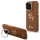 Guess PU Grained 4G Logo Stand Camera Frame iPhone 16 Pro hátlap tok kitámasztóval, barna