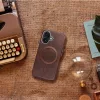 Gentleman iPhone 13 MagSafe kompatibilis ECO bőr tok, kameravédő peremmel, barna
