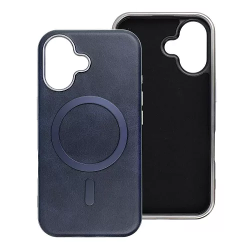 Gentleman iPhone 14 Pro MagSafe kompatibilis ECO bőr tok, kameravédő peremmel, kék
