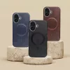 Gentleman iPhone 14 Pro MagSafe kompatibilis ECO bőr tok, kameravédő peremmel, kék