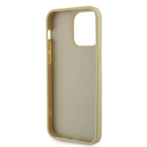 Guess Rhinestones Triangle Metal Logo iPhone 14 Pro Max hátlap tok, arany