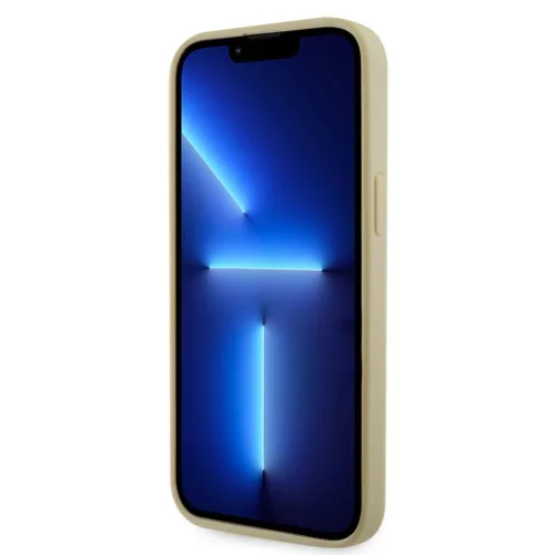 Guess Rhinestones Triangle Metal Logo iPhone 14 Pro Max hátlap tok, arany