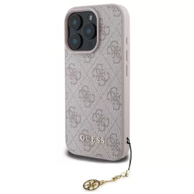  Guess 4G Charms Collection iPhone 16 Pro kemény hátlap tok, rózsaszín