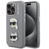 Karl Lagerfeld Grained PU K&CH Heads iPhone 15 Pro hátlap tok, szürke