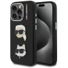 Karl Lagerfeld Grained PU K&CH Heads iPhone 15 Pro Max hátlap tok, fekete