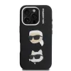Karl Lagerfeld Grained PU K&CH Heads iPhone 15 Pro Max hátlap tok, fekete