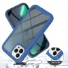 Apple iPhone 13 Pro, Szilikon hátlap és műanyag előlapi tok, elő- és hátlapi üveggel, közepsen ütésálló, Wooze Power Case, fekete/kék