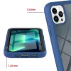 Apple iPhone 13 Pro, Szilikon hátlap és műanyag előlapi tok, elő- és hátlapi üveggel, közepsen ütésálló, Wooze Power Case, fekete/kék