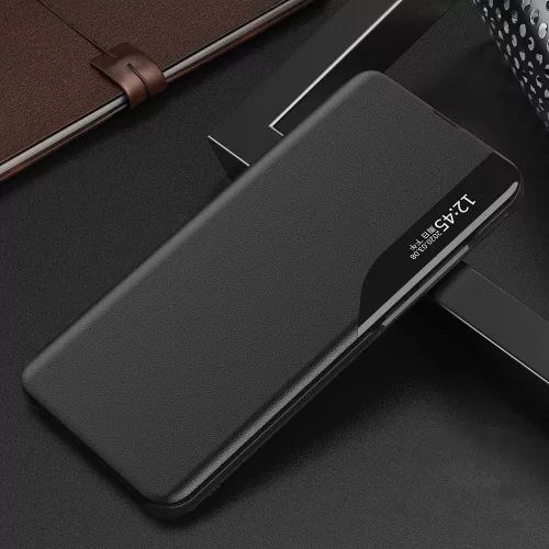 Samsung Galaxy A13 5G / A04s SM-A136U / A047F, Oldalra nyíló tok, stand, hívás mutatóval, Wooze FashionBook, fekete