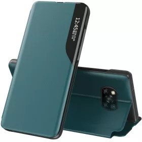   Samsung Galaxy S22 Plus 5G SM-S906, Oldalra nyíló tok, stand, hívás mutatóval, Wooze FashionBook, zöld