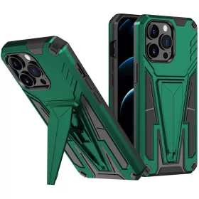   Motorola Moto E7 Power / E7i Power, Műanyag hátlap védőtok szilikon belső, közepesen ütésálló, kitámasztóval, Wooze Supportive Care, zöld