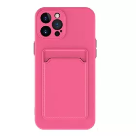   Samsung Galaxy A33 5G SM-A336B, Szilikon tok, kártyatartóval, Wooze Card Slot, magenta