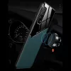 Samsung Galaxy A73 5G SM-A736B, Szilikon tok, bőr és plexi hátlap, közepesen ütésálló, mágneses tartóval kompatibilis, Wooze Texture, zöld