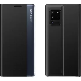   Xiaomi Poco X4 Pro 5G, Oldalra nyíló tok, stand, hívás mutatóval, vékony csíkban, Wooze Look Inside, fekete