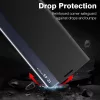 Xiaomi Poco X4 Pro 5G, Oldalra nyíló tok, stand, hívás mutatóval, vékony csíkban, Wooze Look Inside, fekete
