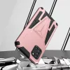 Apple iPhone 14 Pro Max, Műanyag hátlap védőtok szilikon belső, közepesen ütésálló, kitámasztóval, Wooze Supportive Care, vörösarany
