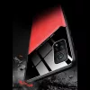 Apple iPhone 14 Pro Max, Szilikon tok, bőr és plexi hátlap, közepesen ütésálló, mágneses tartóval kompatibilis, Wooze Texture, piros