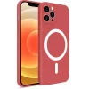 Apple iPhone 14 Pro, Szilikon tok, mágnes gyűrűvel, MagSafe töltővel kompatibilis, Wooze Magsafe Case, rózsaszín