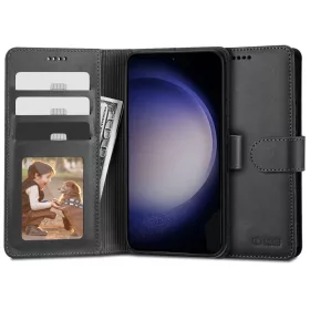   Samsung Galaxy S23 Plus SM-S916, Oldalra nyíló tok, stand, mágnes csattal, TP Wallett, fekete