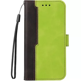   Samsung Galaxy A14 4G / A14 5G SM-A145F / A146B, Oldalra nyíló tok, stand, kártyatartóval, kézpánttal, Wooze Colour Wallet, zöld