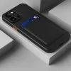 Samsung Galaxy A14 4G / A14 5G SM-A145F / A146B, Szilikon tok, kártyatartóval, Wooze Card Slot, fekete