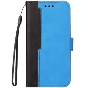  Samsung Galaxy A54 5G SM-A546B, Oldalra nyíló tok, stand, kártyatartóval, kézpánttal, Wooze Colour Wallet, kék