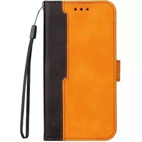   Samsung Galaxy A54 5G SM-A546B, Oldalra nyíló tok, stand, kártyatartóval, kézpánttal, Wooze Colour Wallet, narancssárga