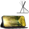 Xiaomi Poco X3, Oldalra nyíló tok, stand, kártyatartóval, 3D rombusz minta, Wooze Pillow, fekete