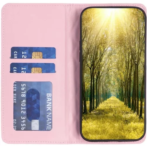 Samsung Galaxy S22 Plus 5G SM-S906, Oldalra nyíló tok, stand, kártyatartóval, 3D rombusz minta, Wooze Pillow, rózsaszín