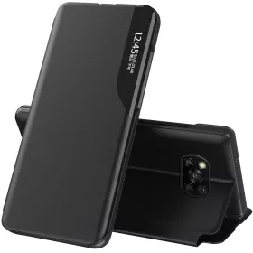   Xiaomi Redmi 12C, Oldalra nyíló tok, stand, hívás mutatóval, Wooze FashionBook, fekete