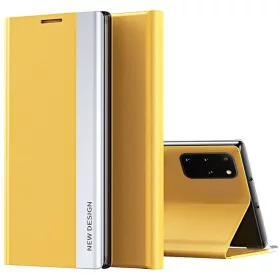   Samsung Galaxy A24 4G SM-A245F, Oldalra nyíló tok, stand, Wooze Silver Line, sárga
