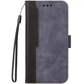   Samsung Galaxy M54 5G SM-M546B, Oldalra nyíló tok, stand, kártyatartóval, kézpánttal, Wooze Colour Wallet, szürke