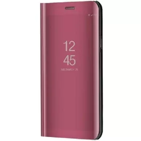  Apple iPhone 15 Pro Max, Oldalra nyíló tok, hívás mutatóval, Smart View Cover, vörösarany (utángyártott)