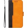 Apple iPhone 15 Pro Max, Oldalra nyíló tok, stand, kártyatartóval, kézpánttal, Wooze Colour Wallet, narancssárga