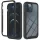Apple iPhone 15 Pro Max, Szilikon hátlap és műanyag előlapi tok, elő- és hátlapi üveggel, közepsen ütésálló, Wooze Power Case, fekete