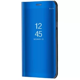   Apple iPhone 15 Pro, Oldalra nyíló tok, hívás mutatóval, Smart View Cover, kék (utángyártott)