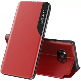   Apple iPhone 15 Pro, Oldalra nyíló tok, stand, Wooze FashionBook, piros