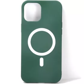   Apple iPhone 15 Plus, Szilikon tok, mágnes gyűrűvel, MagSafe töltővel kompatibilis, Wooze Magsafe Case, zöld